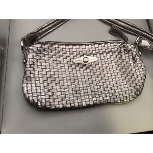 Elliot Luca Design Basket Weave Gold Shoulder Bag Purse